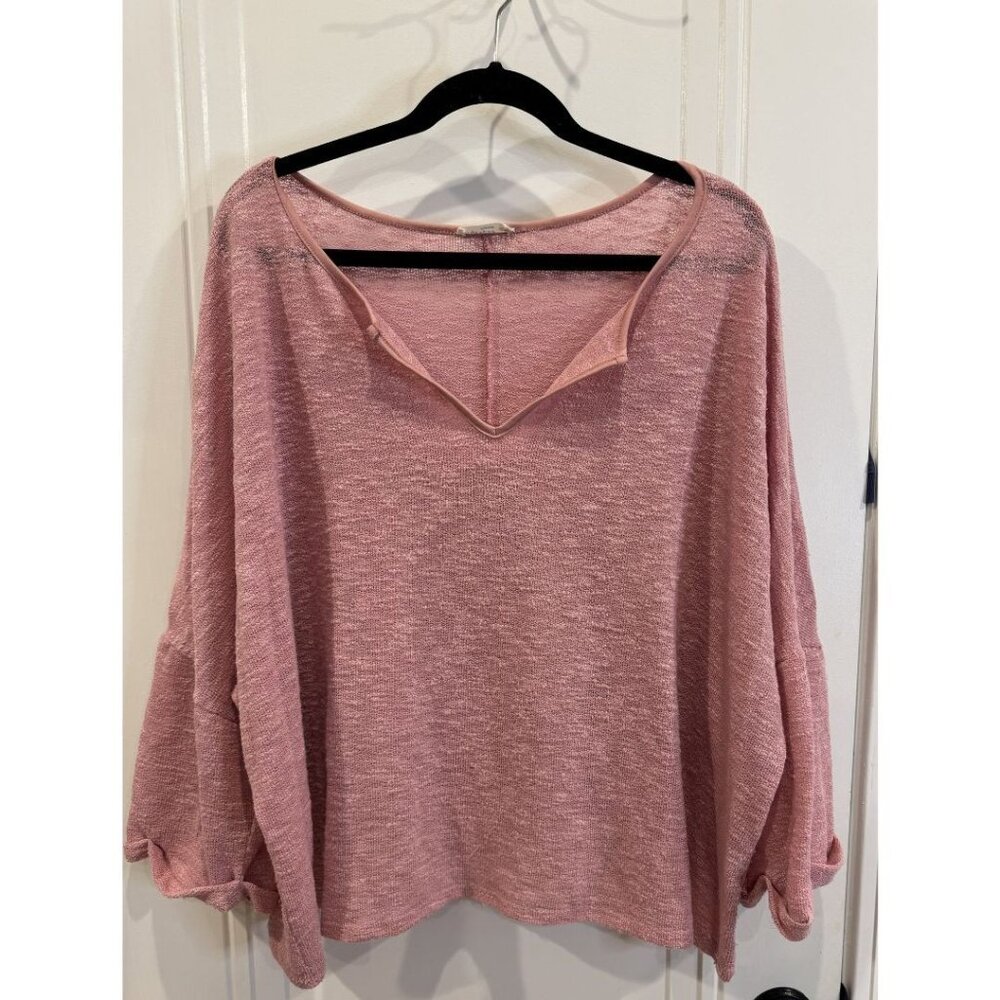 EUC 2xl Pink Pullover Lightweight Sweater Layering Casual Spring Summer